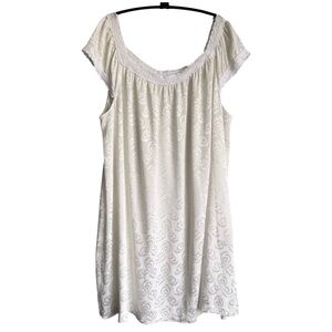 Vintage Oscar de la‎ Renta Neiman Marcus Cream Textured Nightgown Size Large EUC